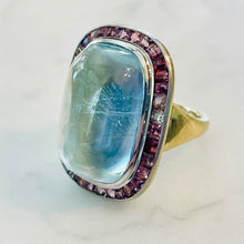 Load image into Gallery viewer, RESERVED Bespoke Aquamarine &amp; Garnet Ring
