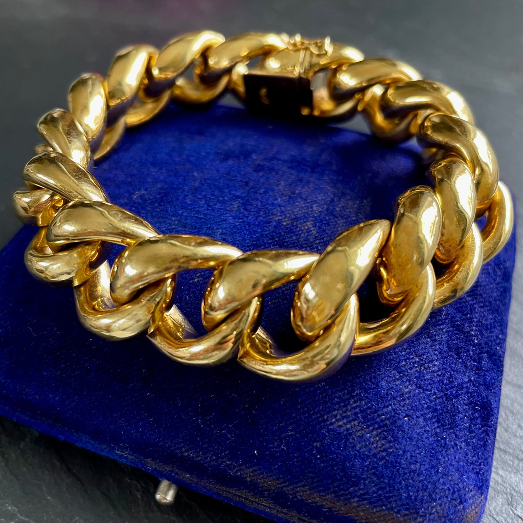 Italian Gold Squared Curb Bracelet