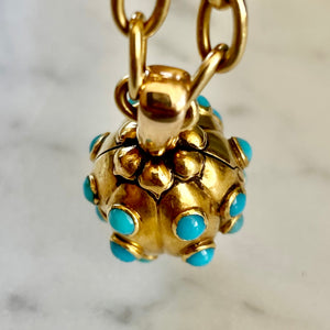 Turquoise & Gold Pendant/Locket