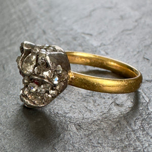 APOR Bespoke ~ Antique Gold and Diamond Bulldog Ring