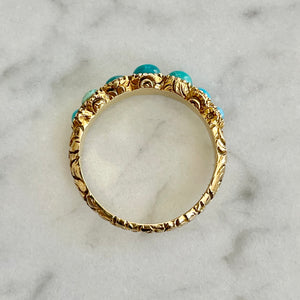 Turquoise Half Hoop Ring