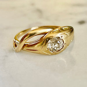 French Diamond Snake Ring