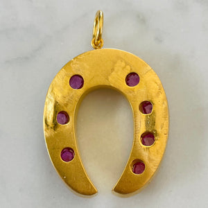 Pink Sapphire Horseshoe Pendant