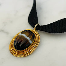 Load image into Gallery viewer, Carved Banded Agate Pendant

