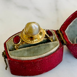 19th Century Pearl and Garnet Ring