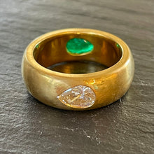 Load image into Gallery viewer, Bespoke Emerald &amp; Diamond *Gemini* Ring
