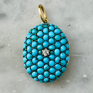 Pending sale Turquoise and Diamond Locket
