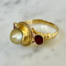 Load image into Gallery viewer, 19th Century Pearl and Garnet Ring
