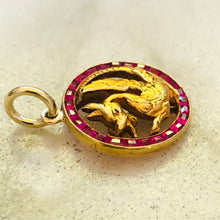 Load image into Gallery viewer, French Ruby Encrusted Dragon Charm
