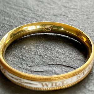 Gold & White Enamel Ring