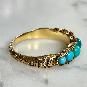 Turquoise Half Hoop Ring