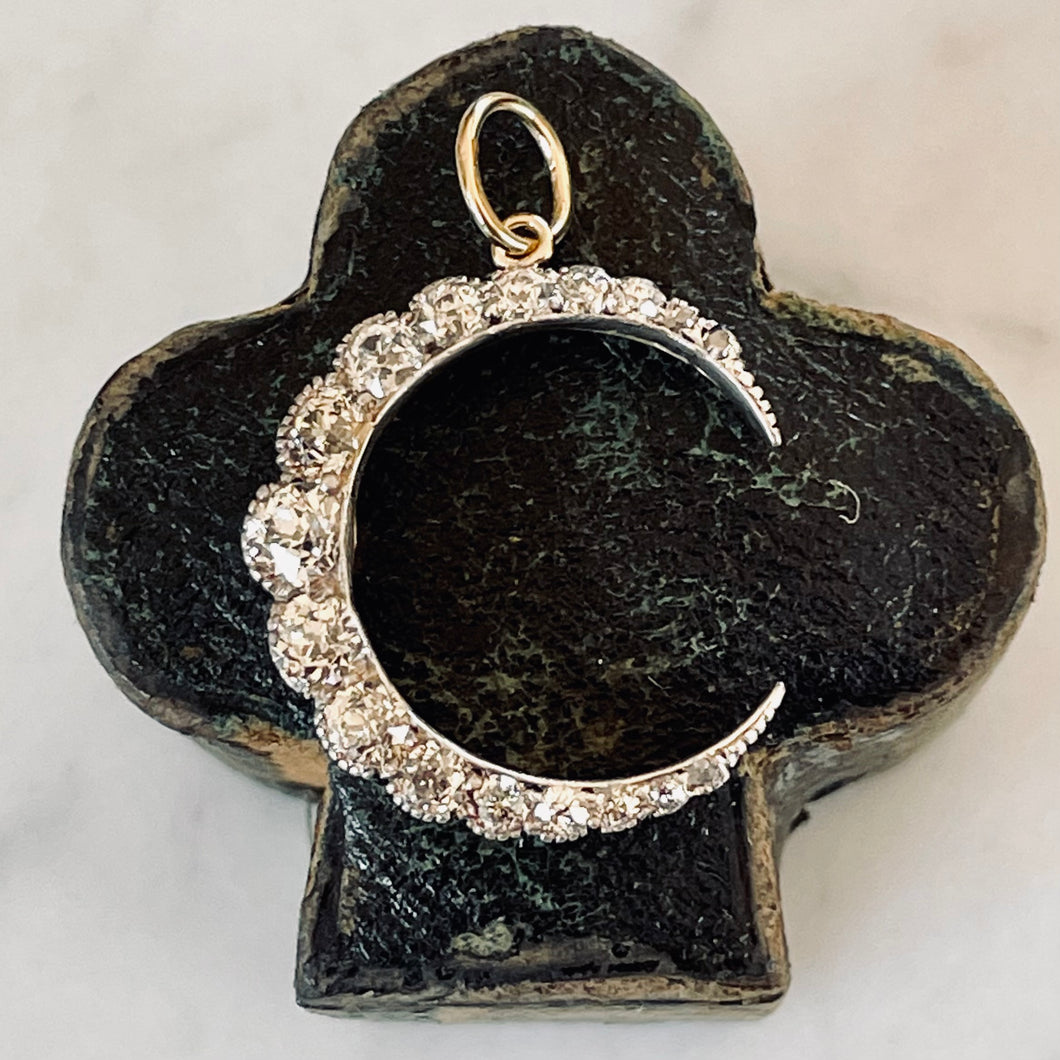 Diamond Crescent Moon Pendant