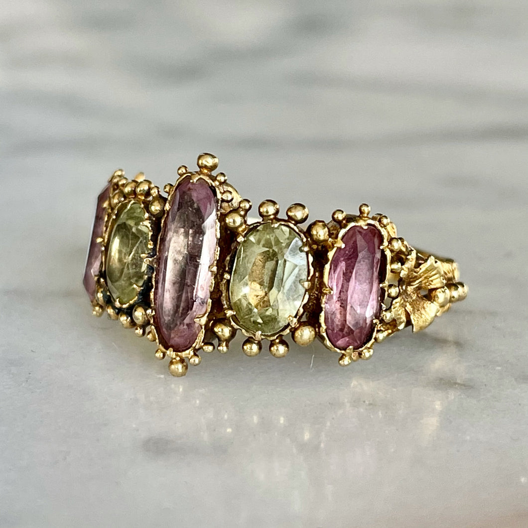 Georgian Chrysoberyl and Amethyst Ring