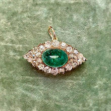 Load image into Gallery viewer, Bespoke Emerald and Diamond “Evil Eye” Pendant
