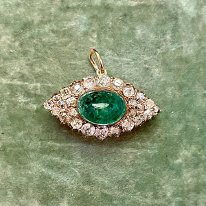 Bespoke Emerald and Diamond “Evil Eye” Pendant