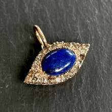 Load image into Gallery viewer, RESERVED // Bespoke Lapis &amp; Cognac Diamond “Evil Eye” Pendant
