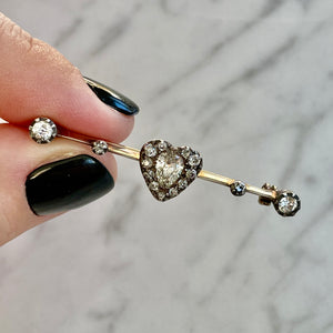 Diamond Heart Brooch