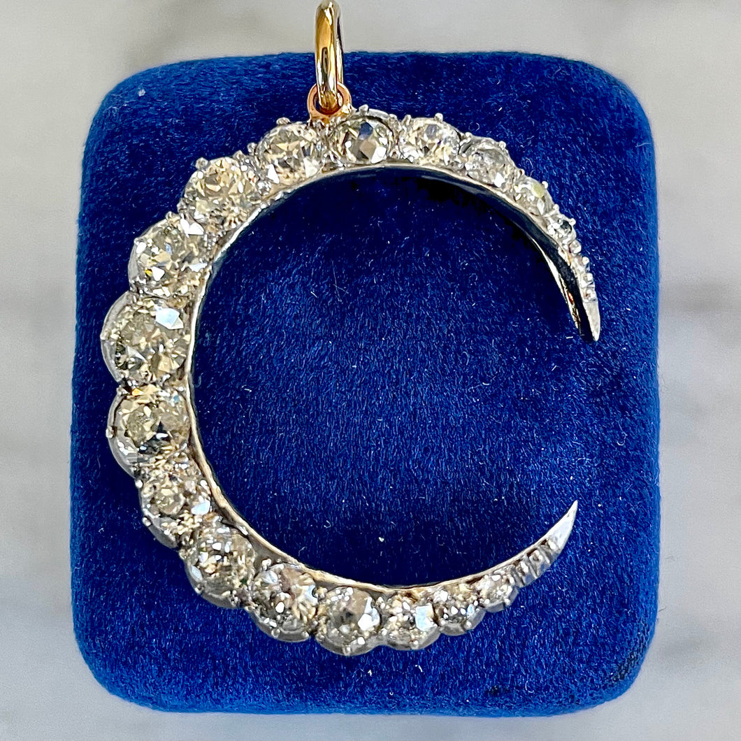 Diamond Crescent Moon Pendant