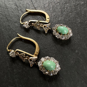 Turquoise And Diamond Earrings