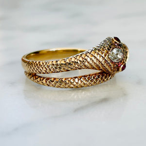 Diamond & Ruby Snake Ring
