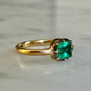 RESERVED - Bespoke Collet Set Emerald Ring