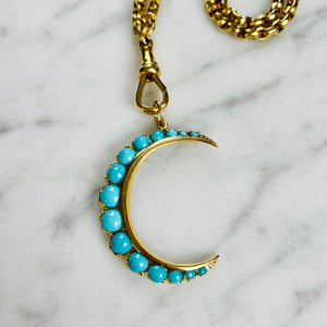Turquoise Crescent Moon Pendant