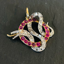 Load image into Gallery viewer, Ruby &amp; Diamond Snake Pendant
