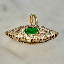 Load image into Gallery viewer, Reserved Bespoke Emerald and Diamond “Evil Eye” Pendant
