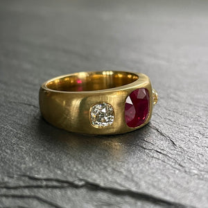 Bespoke Burma Ruby & Diamond Ring