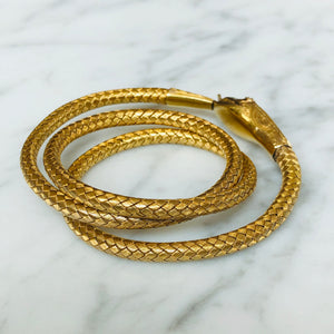 RESERVED Gold and Enamel Snake Necklace