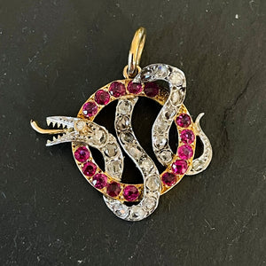 Ruby & Diamond Snake Pendant