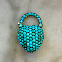 Load image into Gallery viewer, Turquoise Heart Padlock
