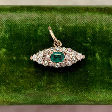 Load image into Gallery viewer, Reserved Bespoke Emerald and Diamond “Evil Eye” Pendant
