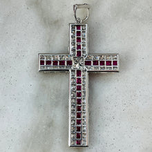 Load image into Gallery viewer, Ruby &amp; Diamond Cross Pendant

