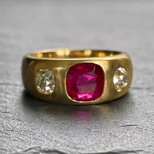 Bespoke Burma Ruby & Diamond Ring