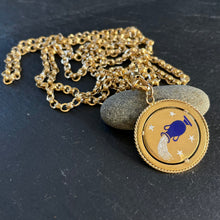 Load image into Gallery viewer, Gold and Enamel Aquarius Pendant
