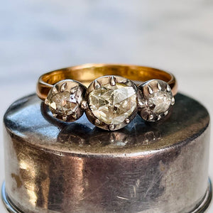 Bespoke Rose Cut Diamond Trilogy Ring