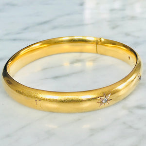 ON HOLD Gold Bangle with Diamonds