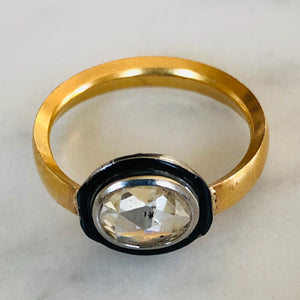 Bespoke Diamond and Black Enamel Ring