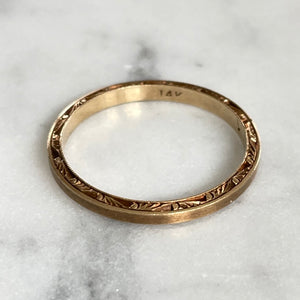 Engraved Gold Band