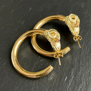 Gold Ram Earrings