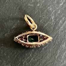 Load image into Gallery viewer, Bespoke Emerald &amp; Diamond “Evil Eye” Pendant
