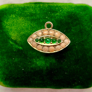 Bespoke Coral and Emerald “Evil Eye” Pendant