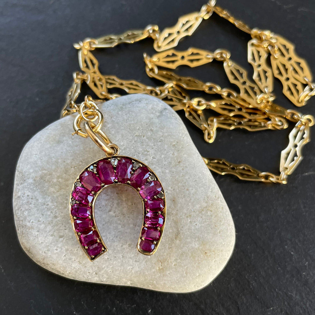 Burma Ruby & Diamond Horseshoe