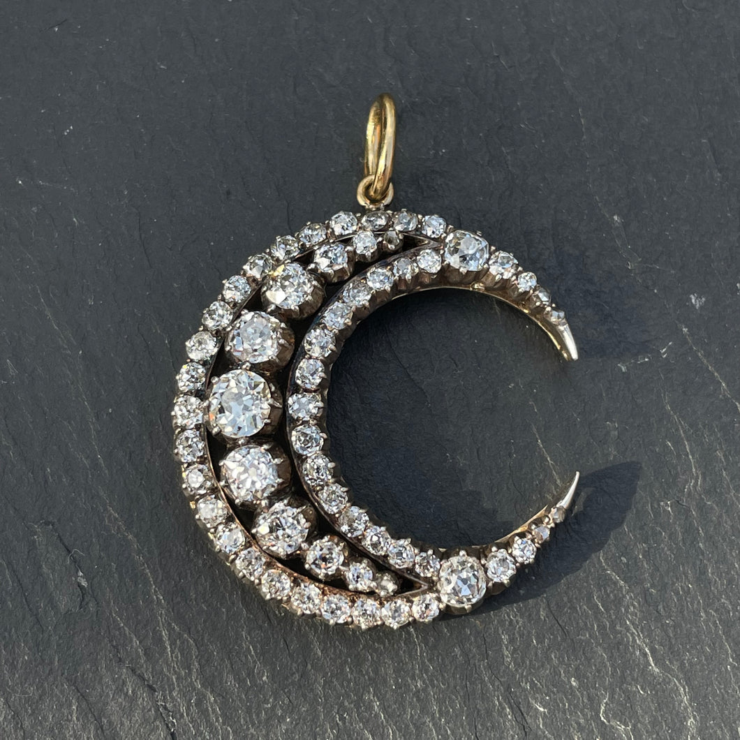 Diamond Crescent Moon Pendant