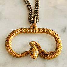Load image into Gallery viewer, Snake Pendant with Diamond Eyes
