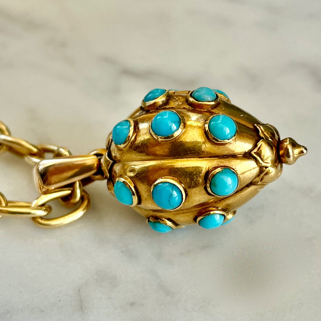 Turquoise & Gold Pendant/Locket