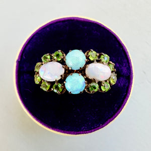 Opal & Demantoid Garnet Ring
