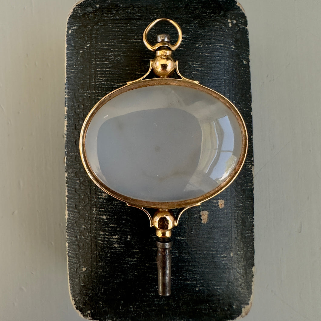 Agate Watch Key Pendant