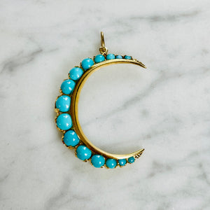 Turquoise Crescent Moon Pendant